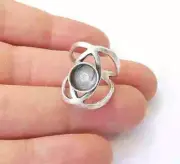 Silver Ring Blank Base Bezel Settings Cabochon Base Mountings Adjustable