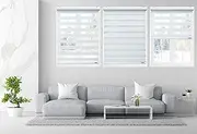 BLIND-X Zebra Blinds for Window, Privacy Light Filtering Control with Double Roller Blinds, Home Roller Curtains, Window Shades for Home, Office and Door 120 cm