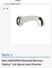 Rohl Zephyr MB1945PN Tub Spout *NEW*