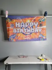 SMALL NERF HAPPY BIRTHDAY TARGET BANNER BACK DROP BD1 2'5FT X 3'11FT BD1
