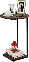 CATZONS C Shaped Side Table,Small Sofa Side Table for Living Room and Bedroom