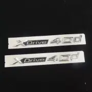2x Silver XDrive 40d Chrome Plastic Emblem Decal Sticker Badge Tailgate GT Turbo (for: MG)