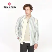 在飛比找Yahoo奇摩購物中心優惠-JOHN HENRY 撞色直條紋長袖襯衫