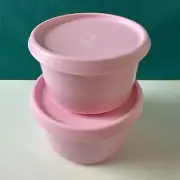 Tupperware One Touch Stacking Canister Set With Seal Pink 6 & 4 Cup