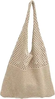 Abaodam 2pcs Knitted Bags Polyester High Capacity South Korea Light Green