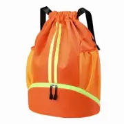 Drawstring Gym Bag for Men, Waterproof Drawstring Backpack for Women, Orange