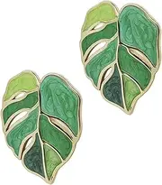 [HAPINARY] 1 Pair leaf earrings Women Earrings Lightweight Earrings leaf shaped earrings leaf hoop earrings sterling silver earrings orrous ear decor alloy latte art Miss Ginkgo