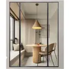 Iron Frame Grid Full Body Mirror 140x190cm Black Industrial HD Minimalist Home