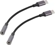 KICHOUSE 2Pcs USB C to Audio Adapter Durable Type C to Headphone Jack Converter Design for Easy Connection Compatible with Smartphones Tablets and Laptops