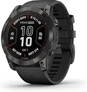 [Garmin] Fenix 7X Pro Sapphire Solar Carbon Gray Titanium with Black Silicone Band