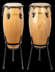 Mano Percussion 10/11 Inch Congas with Basket Stands - Natural Finish