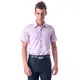 金安德森 粉色條紋黑釦窄版短袖襯衫