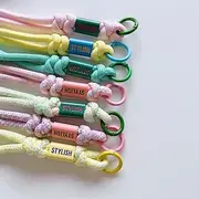New Dopamine Color Phone Rope Camera Anti Loss Rope Men's and Women's Mountaineering Buckle Water Cup Weaving Short Hanging Rope