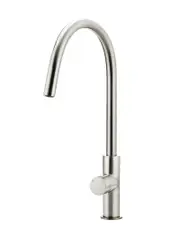 Meir Round Pinless Piccola Pull Out Kitchen Mixer Tap - PVD Brushed Nickel