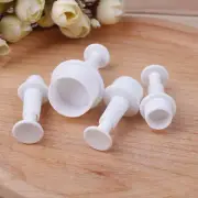 4pcs Plastic Round Fondant Cookie Cake Plunger Cutters Molds Embossing Tools