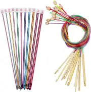 23 PCS Tunisian Crochet Set 11 PCS 2.0-8.0mm Long Crochet Hooks &12 PC NEEDLE