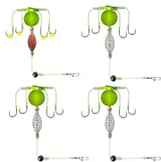 Carp Rig - 4X Stainless Steel Hook Carp Fishing Gear Equipment - Sports & Outdoor Recreation Accessories, Catfish Bait Holders for Catfish, Trout, Bass, Octopus