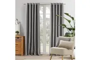 Home Living 100% Blockout Eyelet Curtain Pair Grey