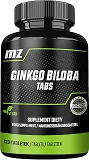 Ginkgo Biloba Extract 80 mg - 120 Vegan Tablets - Contains 24% flavone glycosides and 6% lactones - supports mental sharpness and circulation - Diet Supplement by MZ
