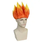 Anime Anger Wig Flame Wig Orange Spiky Wig Short Fire Cosplay Wig Mens Angry