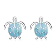Blue Turtle Stud Earrings Silver plating Cartoon Animal Earring for Women Fashion Jewelry