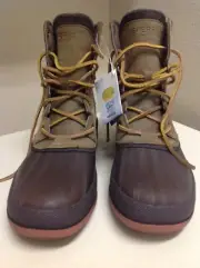 NEW SPERRY TOP-SIDER DK Brown Leather COLD BAY Waterproof Boots Mens Shoes 9 M