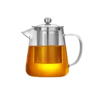 Glass Teapot Puer Tea Infuser Pot Strainer Oolong Leaf Separation Kettle Filter