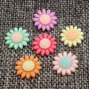 50 Mixed Color Flatback Resin Sunflower Cabochons 16mm Embellishments Bow Center