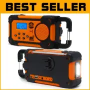 Multi-Powered NOAA Weather Radio: Hand Crank, Solar & AM/FM with LED Display