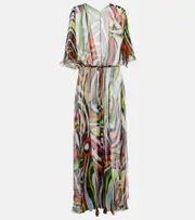 [Pucci] Pucci Marmo silk beach cover-up AU 14 multicoloured