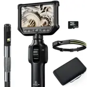 Articulating Borescope 360°, Dual Lens Inspection Camera with Light, 6mm Lens...