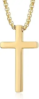 [HEIX] Mens Womens Stainless Steel Cross Pendant Chain Necklace Gift Ideas