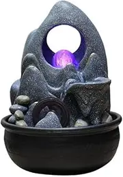 Tabletop Water Fountain Fortune Circulation Running Water Ornaments Desktop Small Fountain Upscale Water Features to Improve Feng Shui Office Relaxation Meditation Fountain