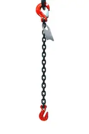 5/8" 5 Foot Grade 80 SSG Single Leg Lifting Chain Sling - Sling and Grab Hooks