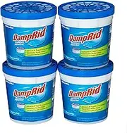 DampRid Refillable Moisture Absorber, 10.5 oz. Cups, 4 Pack, Fragrance Free, Traps Moisture for Fresher, Cleaner Air, No Electricity Required, Lasts Up to 60 Days