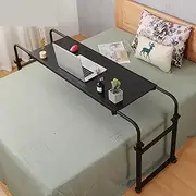 ed table with wheels adjustable height for laptop and writing rolling tray 120 * 46cm Black