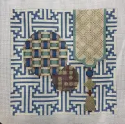 Associated Talents Needlepoint Handpainted Canvas ‘Fretwork/Tassels/Buttons I’