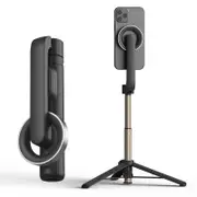 GGP Black Multifunctional Foldable Selfie Stick With Tripod Stand & Bluetooth Remote
