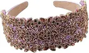 [HEBBES] Fashion Headbands Fashion Baroque Wide Edge with Rhinestone Headband Ladies Ball Party Beautiful Hairbands Hair Accessories Bridal Headband (Color : C)