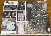 Vogue Vintage Craft Pattern 2776 Christmas Stocking Ornaments Santa Angel Wreath