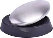 Stainless Steel Soap Odor Remover for Fish Cleaner Onion Garlic Fish Strong Scents from Hands and Skin Hand Cleaner Eliminating Odor Kitchen Gadgets Magic Soap with Soap Box (1pcs of Oval with Base)