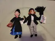 Disney Store Mary Poppins & Bert Disney Plush Bean Bag Set W/ Tags adorable set