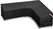 KylinLucky Patio Sectional Sofa Covers L-Shaped, 104" X 83" Waterproof Outdoor Couch Cover Black