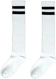 [Amscan] Standard Knee High Socks with Black Stripes Sports Costume Party Apparel White Fabric 19. Kids (6 Piece)
