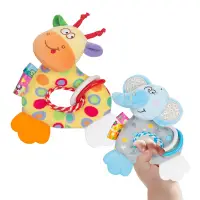 在飛比找Yahoo奇摩購物中心優惠-colorland刺繡動物手搖鈴 嬰兒安撫玩具 早教牙膠玩具