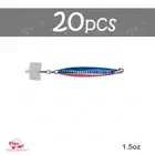 20pcs Pink Blue 1.5oz Colt Sniper jig 42g Vertical jig 3561D-DT MUSTAD Hook NEW