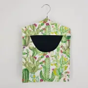 Peg Bag Handmade Green White Cactus Print Lined Laundry Clothes Peg Holder