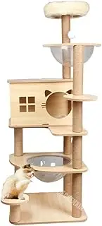 YIGECHENXIN All-in-One Cat Climber Stand Playhouse, with Cat Bed Five Layers with 100% Sisal Covered for Indoor Cats,Living Room