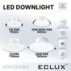 7W 10W 15W 20W Led Downlight Dimmable Tricolor Selectable Warm/Natural/Coolwhite