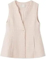 CELFORD(セルフォード) Cellford CWFV251052 Women's Flared Peplum Tweed Gilet